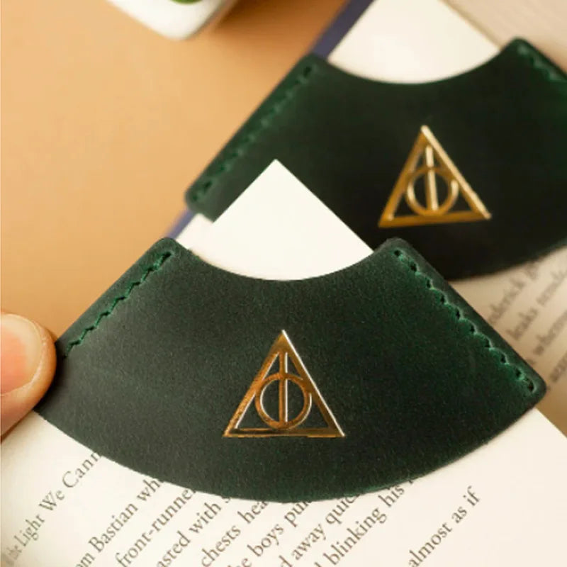 Harries Leather Bookmark â Magic Runes & Deathly Hallows Hot Stamping Design - Image 2