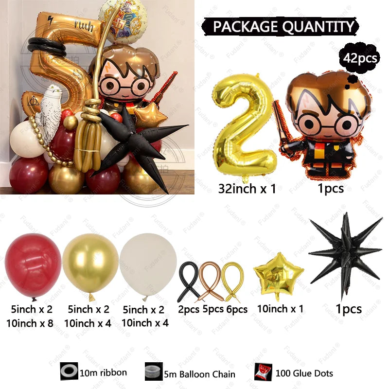 42PCS Harry Potter Magic Broom Party Balloon Column Set - Image 6