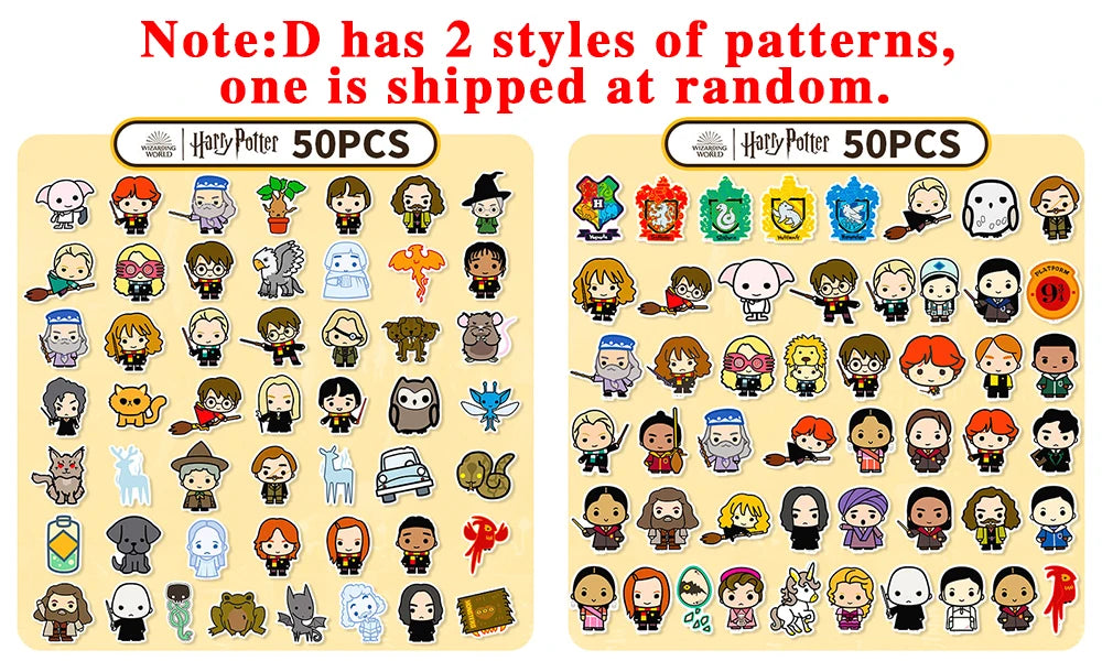50Pcs Harry Potter Waterproof Stickers β Q Version Cartoon - Image 6