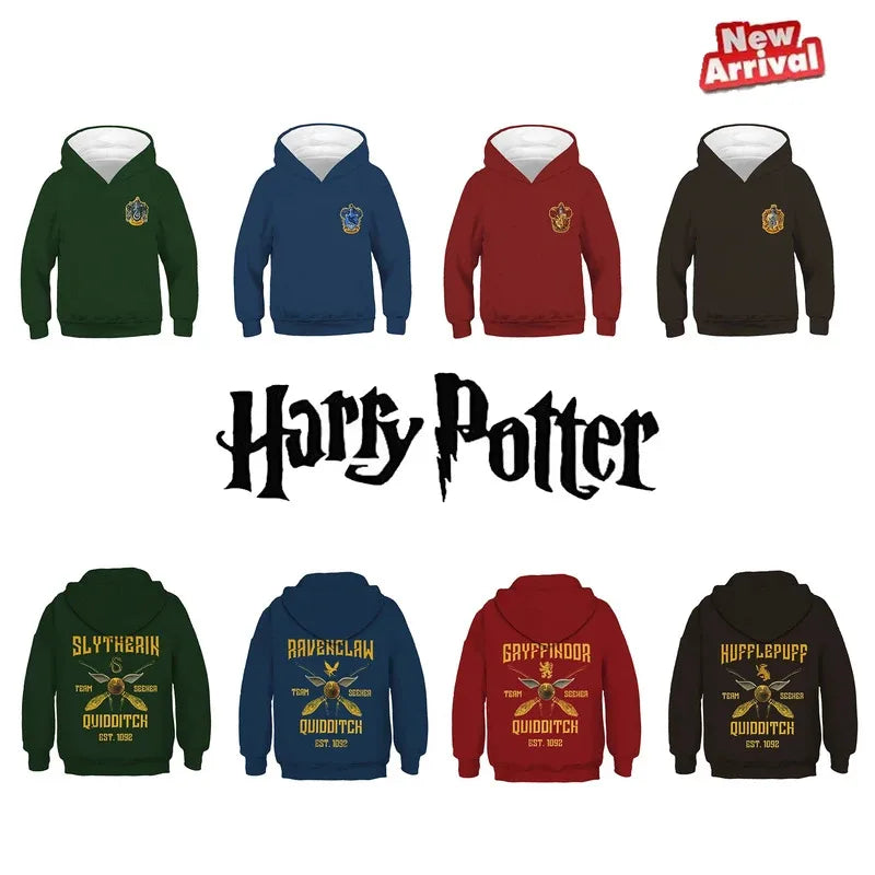 Inspired Slytherin, Hufflepuff & Ravenclaw Hooded Sweatshirts